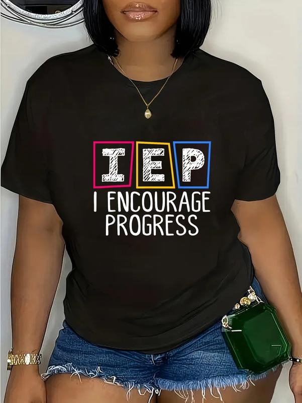 cotton IEP I Encourage Progress Special Education Teacher SPED T-Shirt casual Fashion graphic tees for women Hoodie,...