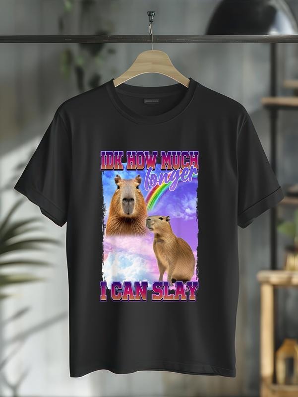 cotton Idk How Much Longer I Can Slay Capybara T-Shirt casual Fashion graphic tees for women Hoodie, Sweatshirt