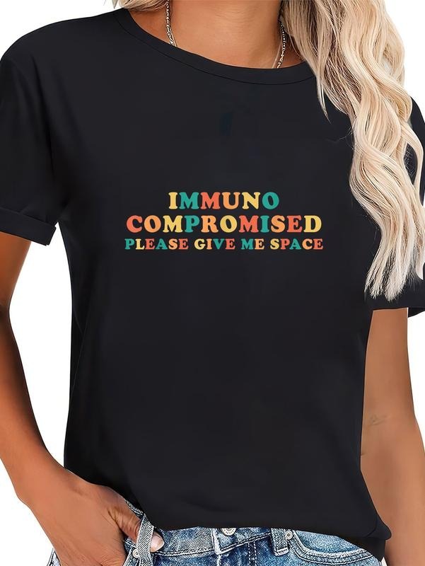 cotton Immunocompromised - Please Give Me Space T-Shirt casual Fashion graphic tees women Hoodie, Sweatshirt