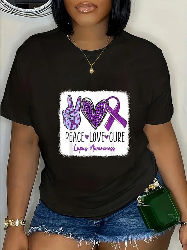 cotton In May We Wear Purple For Lupus Awareness Purple Ribbon T-Shirt casual Fashion graphic tees women Hoodie, Sweatshirt