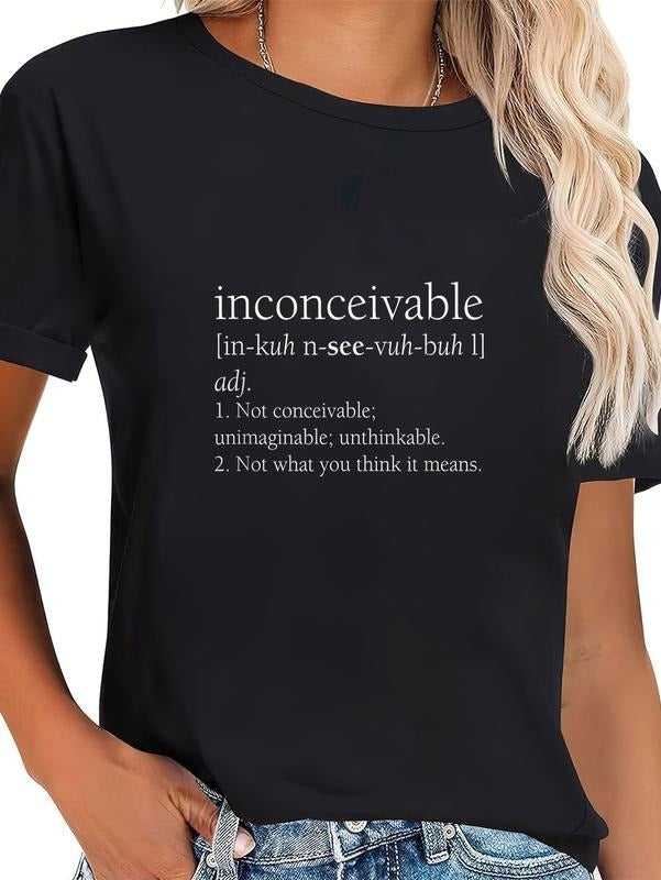 cotton Inconceivable Definition Shirt, Funny Gift T-Shirt casual Fashion graphic tees women style 02 Hoodie, Sweatshirt