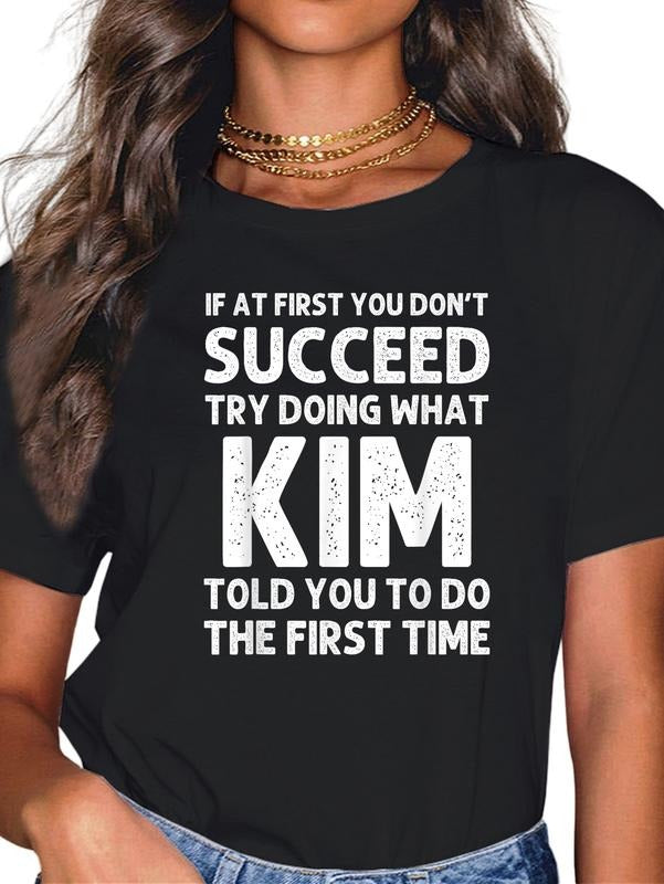 cotton KIM Gift Name Personalized Birthday Funny Christmas Joke T-Shirt casual Fashion graphic tees women Hoodie, Sweatshirt
