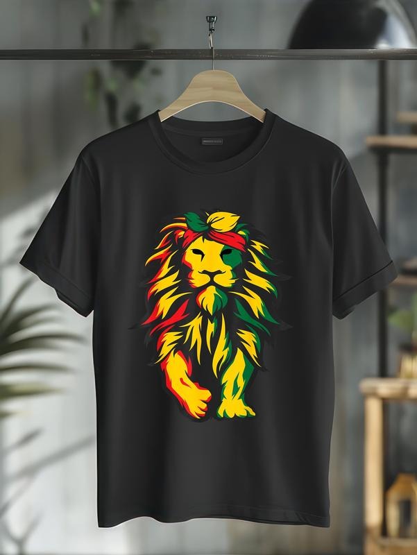 cotton Lion Juneteenth Cool Black History African American Flag T-Shirt casual Fashion graphic tees for women Hoodie,...