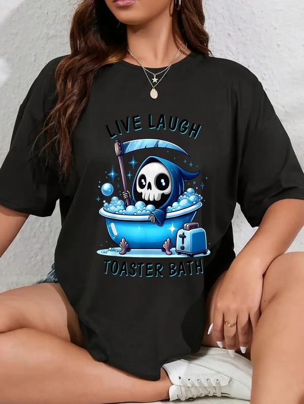 cotton Live Laugh Toaster Bath T-Shirt casual Fashion graphic tees for women Hoodie, Sweatshirt | HypeCrazeTee.com