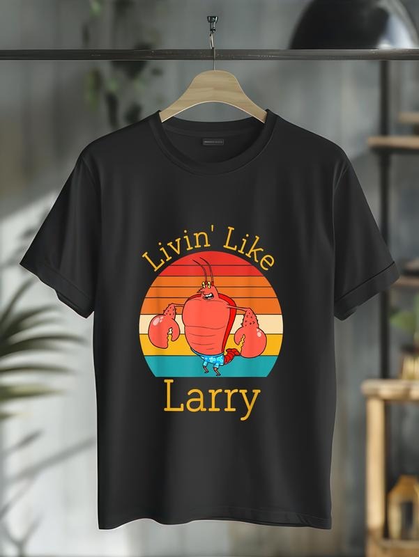 cotton Livin' Like Larry Funny T-Shirt casual Fashion graphic tees women Hoodie, Sweatshirt | HypeCrazeTee.com
