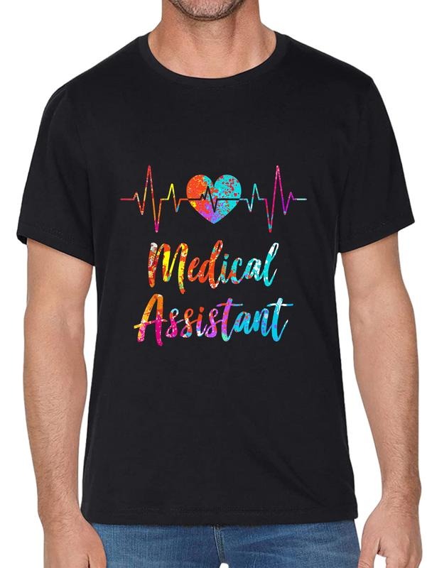 cotton Medical Assistant Heartbeat Nursing Hospital Heart T-Shirt casual Fashion graphic tees women Hoodie, Sweatshirt