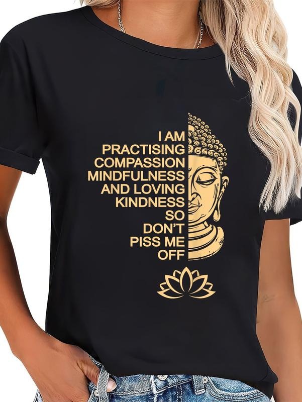 cotton Meditation Buddha T Shirt gift idea for men and women T-Shirt casual Fashion graphic tees women Hoodie, Sweatshirt