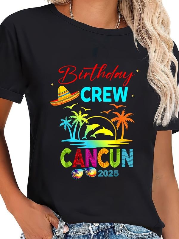 cotton Mexico Cancun Birthday Boy Trip Vacation 2025 Matching Group T-Shirt casual Fashion graphic tees women Hoodie,...