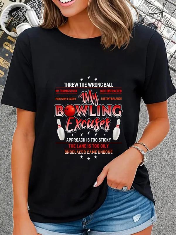 cotton My Bowling Excuses T-Shirt Funny Bowling T-Shirt casual Fashion graphic tees women Hoodie, Sweatshirt