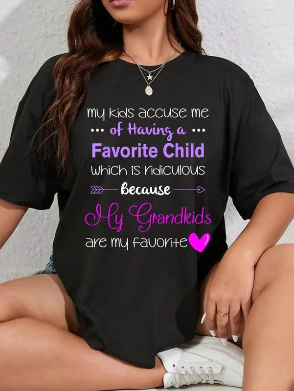 cotton My Grandkids Are My Favorite Funny Grandma T-Shirt casual Fashion graphic tees women Hoodie, Sweatshirt
