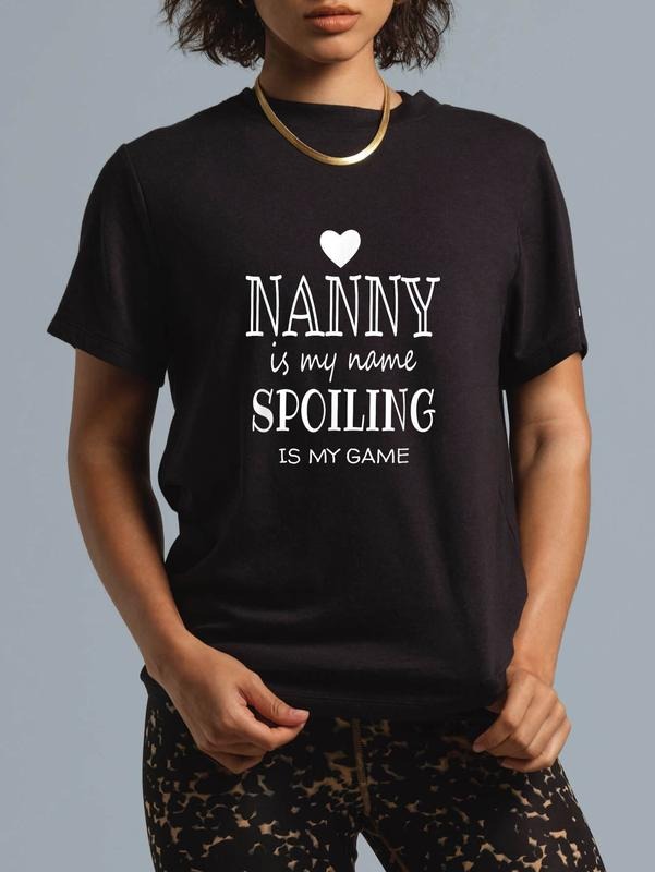 cotton Nanny Is My Name Funny Graphic Gifts for Nanny Grandma T-Shirt casual Fashion graphic tees women Hoodie, Sweatshirt