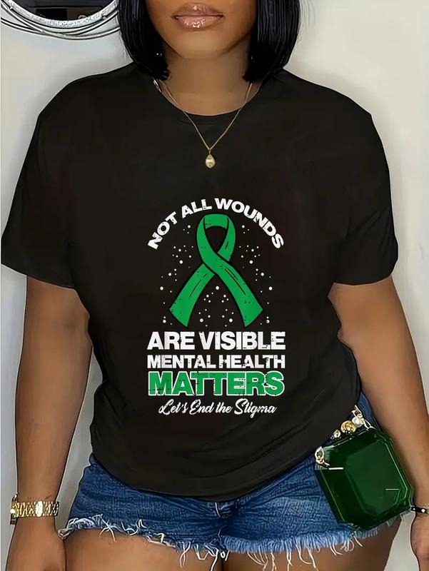 cotton Not All Wounds Visible Mental Health Matters Aware Men Women T-Shirt casual Fashion graphic tees women Hoodie,...