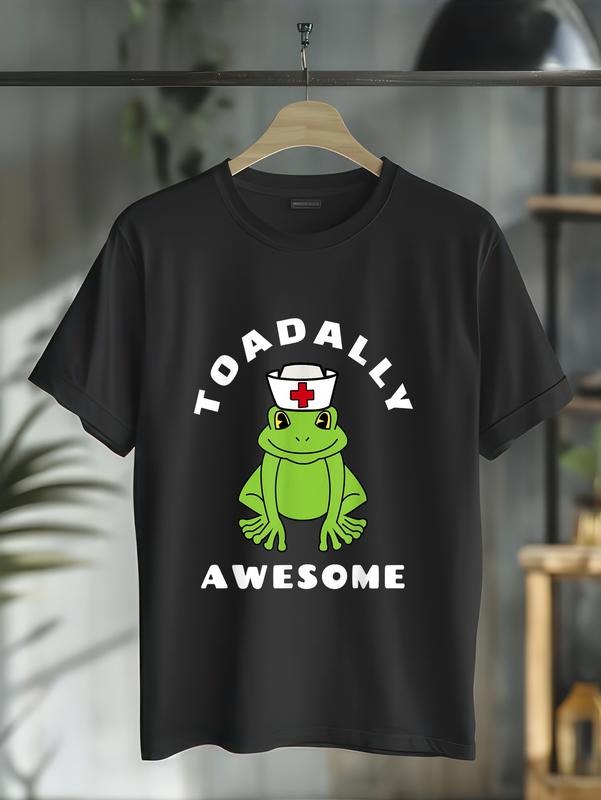 cotton Nurse Toad Frog Pun - Toadally Awesome Nurse T-Shirt casual Fashion graphic tees for women Hoodie, Sweatshirt