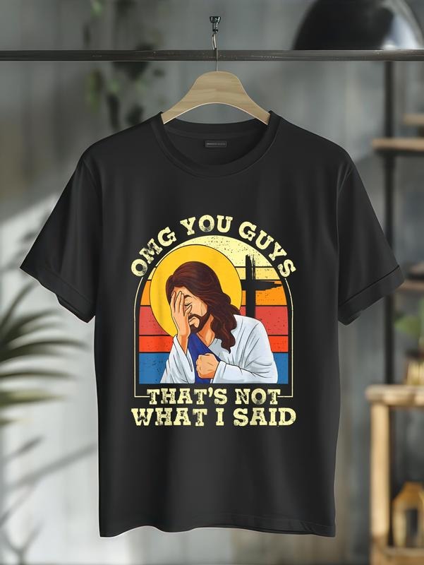cotton OMG You Guys That's Not What I Said Funny Jesus Christian T-Shirt casual Fashion graphic tees for women Hoodie,...
