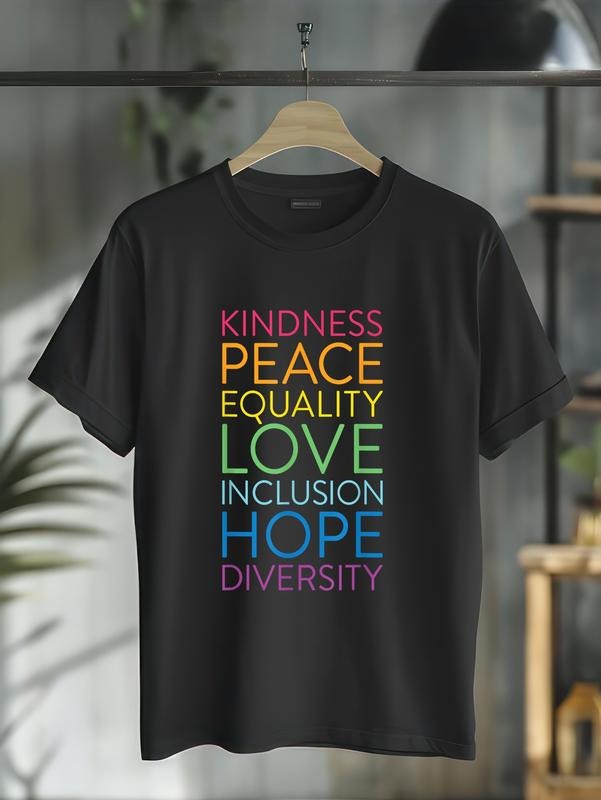 cotton Peace Love Inclusion Equality Diversity Human Rights T-Shirt casual Fashion graphic tees women style 02 Hoodie,...