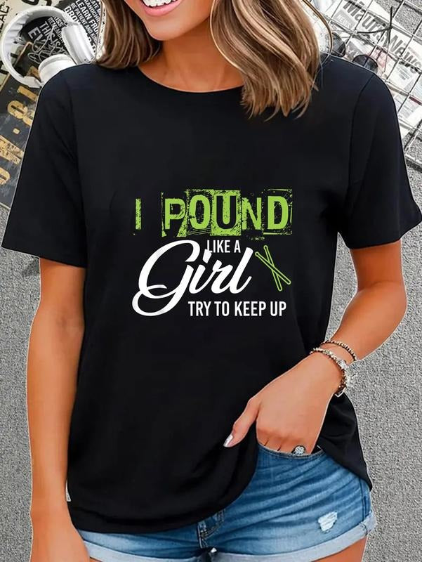 cotton Pound Like A Girl Try To Keep Up Workout Tshirt T-Shirt casual Fashion graphic tees for women Hoodie, Sweatshirt