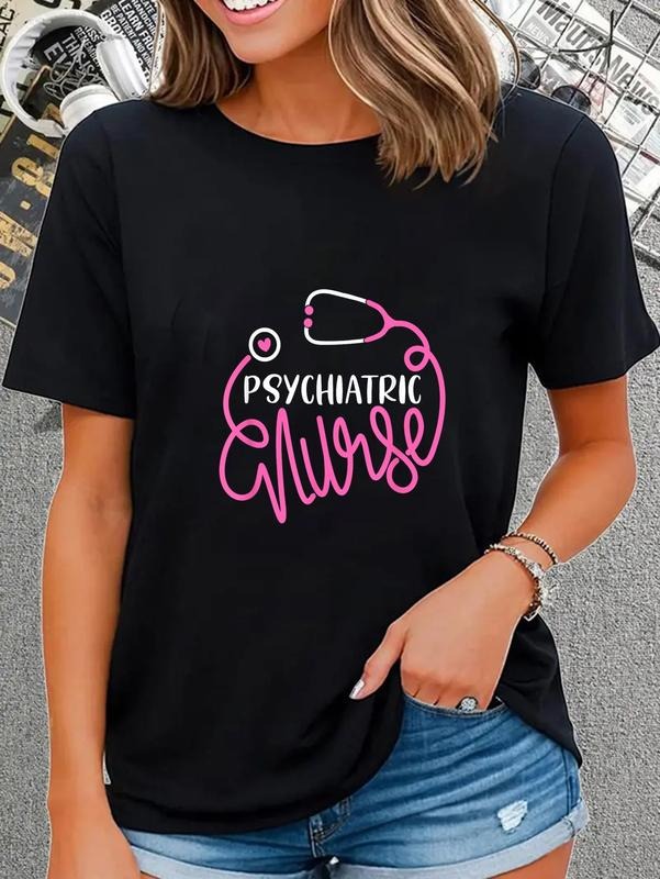 cotton Psychiatric Nurse -Cute RN Mental Health Nursing Psych Nurse T-Shirt casual Fashion graphic tees Hoodie, Sweatshirt