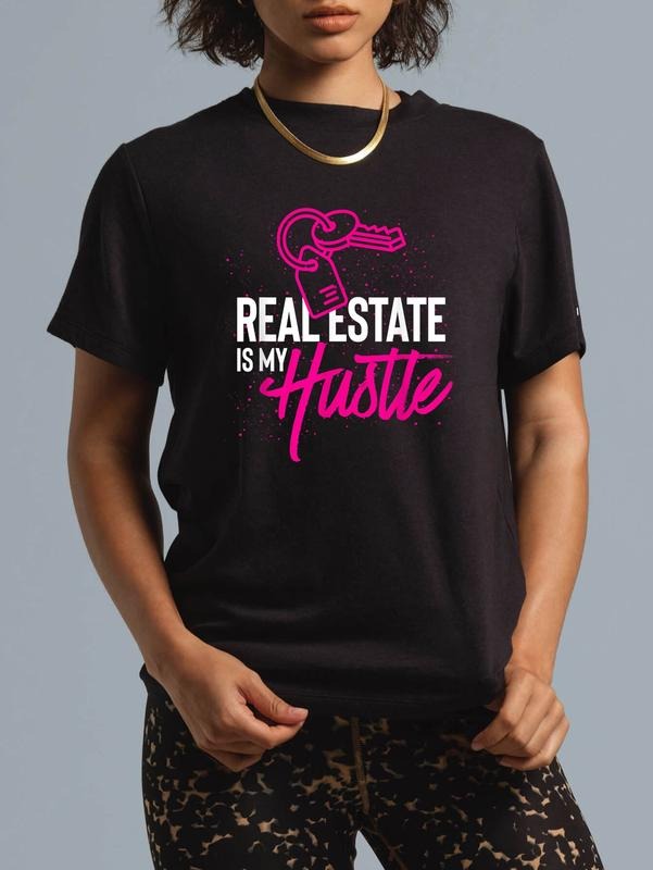 cotton Real Estate Is My Hustle Investor Funny Real Estate Agent T-Shirt casual Fashion graphic tees for women Hoodie,...