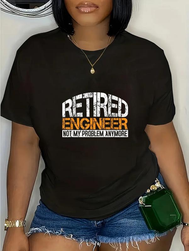 cotton Retired Engineer Not My Problem Anymore Retirement Gift T-Shirt casual Fashion graphic tees for women Hoodie,...