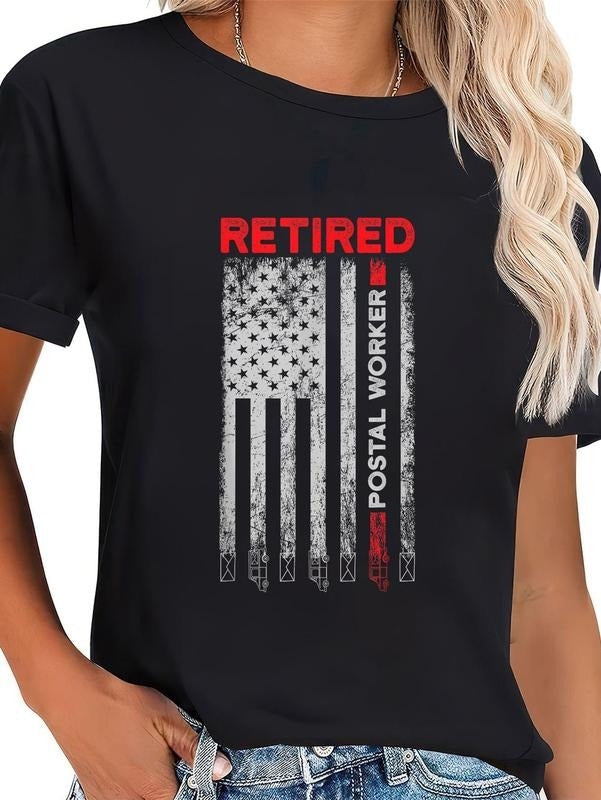 cotton Retired Postal Worker Achieved Mailman Retirement T-Shirt casual Fashion graphic tees women Hoodie, Sweatshirt