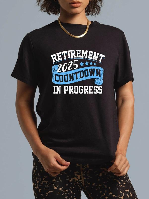 cotton Retirement 2025 Countdown In Progress Funny Retiring Retired T-Shirt casual Fashion graphic tees women Hoodie,...