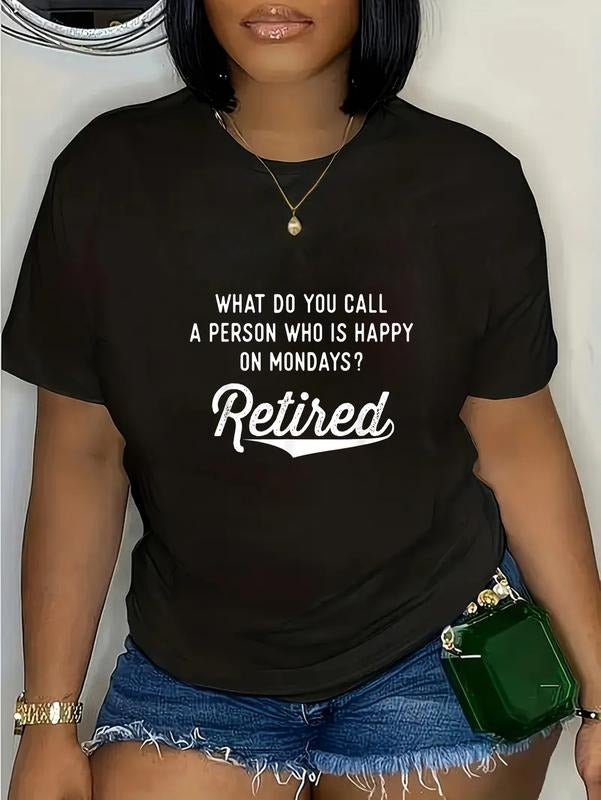 cotton Retirement Gifts For Men Happy On Mondays Funny Retired T-Shirt casual Fashion graphic tees for women Hoodie,...