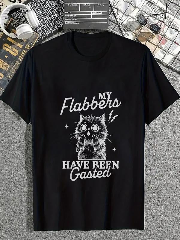 cotton Retro Cat Funny Meme My Flabbers Have Been Gasted Cats Silly T-Shirt casual Fashion graphic tees for women Hoodie,...