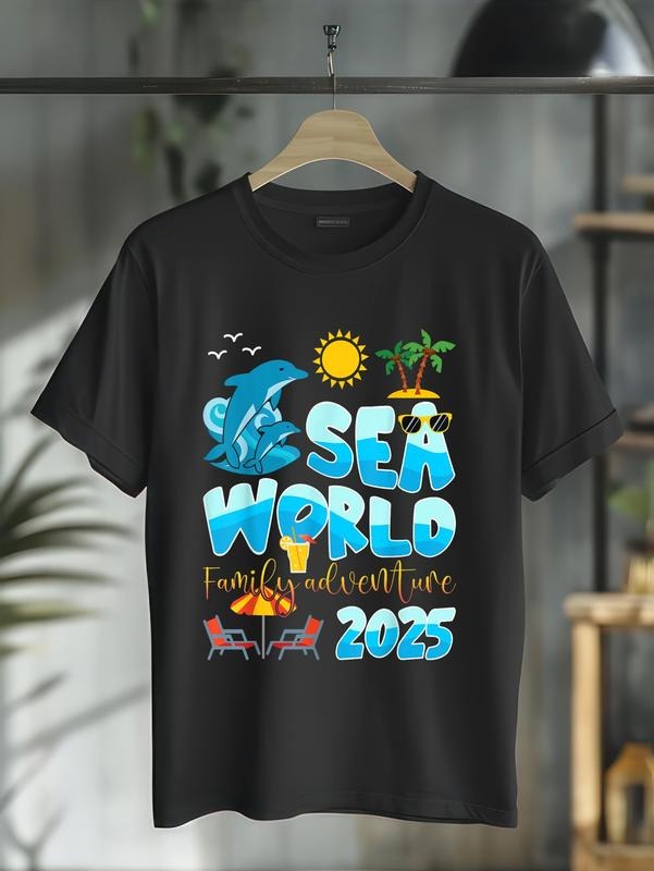 cotton Sea World Dolphin Family Adventure Trip 2025 Spring Break T-Shirt casual Fashion graphic tees for women Hoodie,...