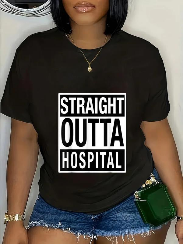 cotton Straight Outta Hospital - Funny Get Well Gift T-Shirt casual Fashion graphic tees Hoodie, Sweatshirt