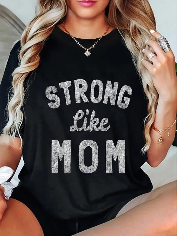 cotton Strong Like Mom T-Shirt casual Fashion graphic tees Hoodie, Sweatshirt | HypeCrazeTee.com
