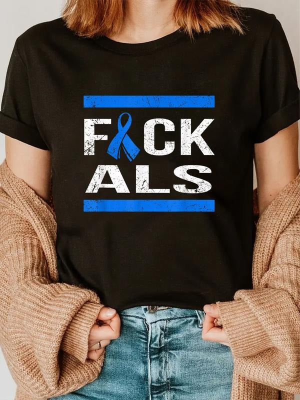cotton Support ALS awareness t shirt T-Shirt casual Fashion graphic tees women Hoodie, Sweatshirt | HypeCrazeTee.com