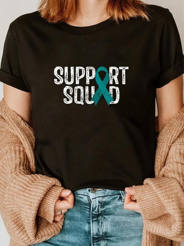cotton Support Squad Ovarian Cancer Awareness T-Shirt casual Fashion graphic tees Hoodie, Sweatshirt | HypeCrazeTee.com