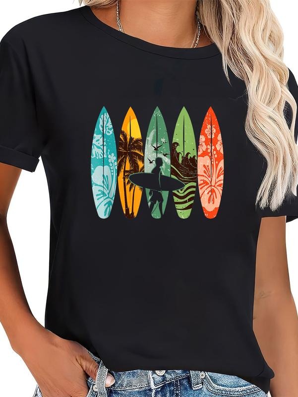 cotton Surfboarder Hawaii Wave Surfing Surfboard Lover Beach Surfer T-Shirt casual Fashion graphic tees women Hoodie,...