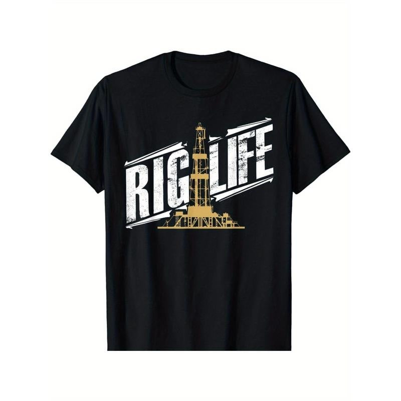cotton T-shirt, letters classic printed men's street style daily short-sleeved T-shirt, matching cotton round neck top...