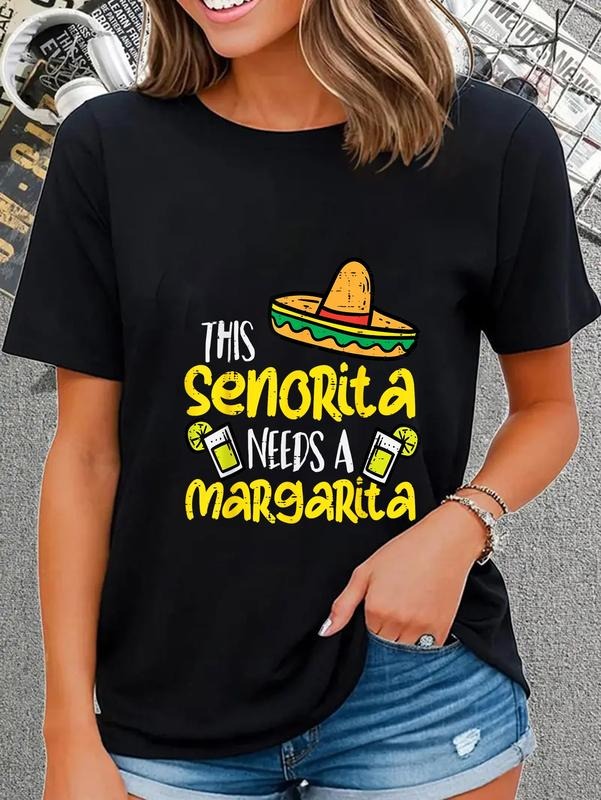 cotton This Senorita Needs A Funny Mexican Cinco De Mayo Women T-Shirt casual Fashion graphic tees women Hoodie, Sweatshirt