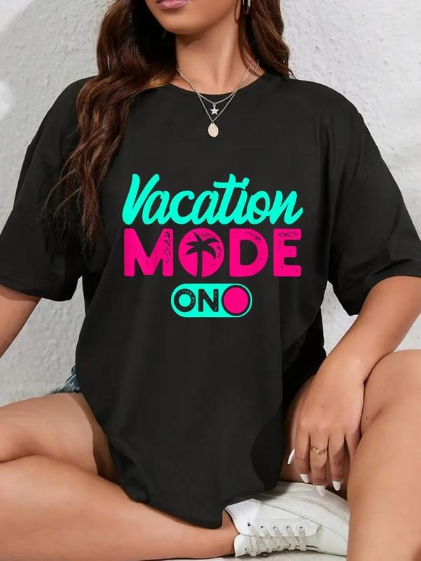 cotton Vacation Mode Summer Vacation T-Shirt casual Fashion graphic tees for women Hoodie, Sweatshirt | HypeCrazeTee.com