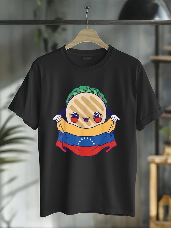 cotton Venezuela Arepa Character T-Shirt casual Fashion graphic tees for women Hoodie, Sweatshirt | HypeCrazeTee.com