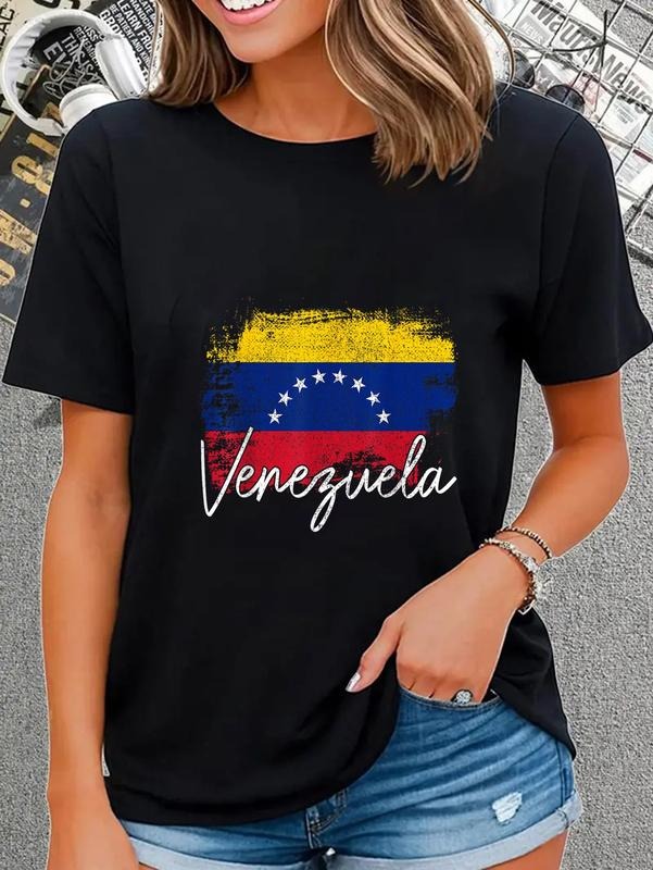 cotton Venezuela Vintage Flag Venezuelan Pride Roots T-Shirt casual Fashion graphic tees women Hoodie, Sweatshirt