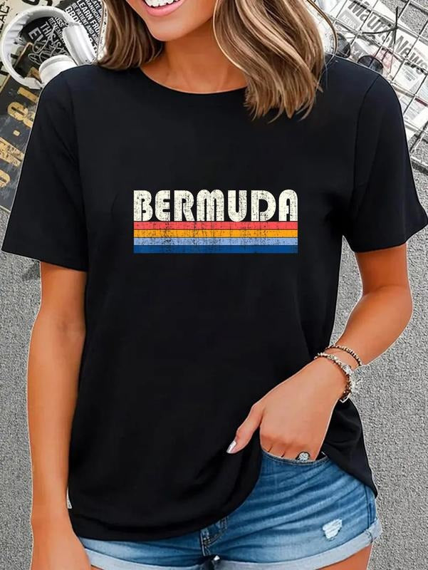 cotton Vintage 70s 80s Style Bermuda T-Shirt T-Shirt casual Fashion graphic tees women Hoodie, Sweatshirt | HypeCrazeTee.com