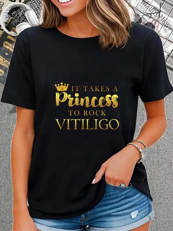 cotton Vitiligo Princess - Girls Vitiligo Awareness T-Shirt casual Fashion graphic tees women Hoodie, Sweatshirt