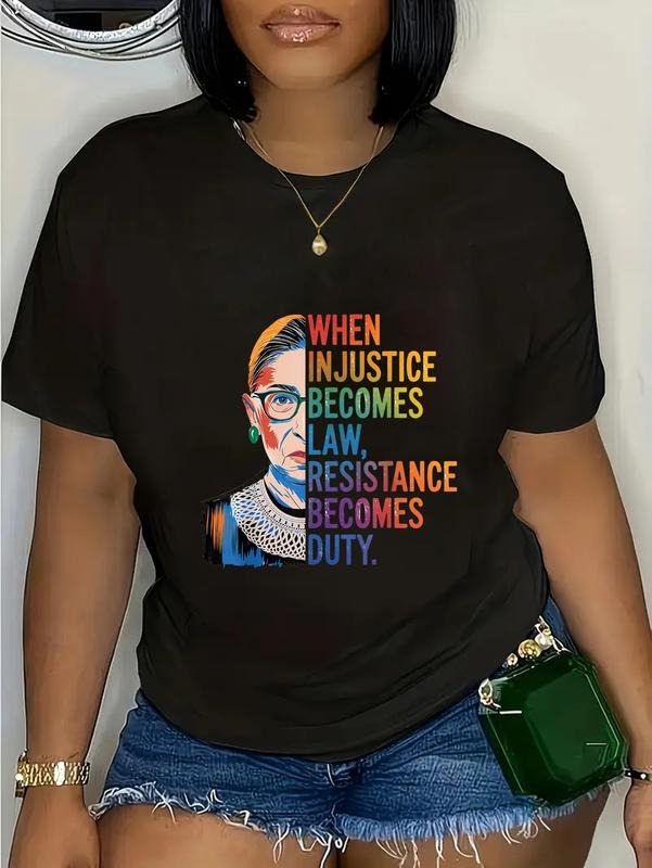 cotton When Injustice Becomes Law Resistance Becomes Duty RBG Quote T-Shirt casual Fashion graphic tees women Hoodie,...