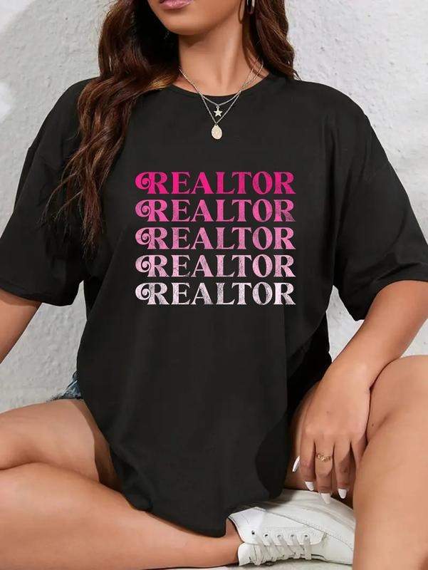 cotton Women's Realtor T-Shirt casual Fashion graphic tees for women Hoodie, Sweatshirt | HypeCrazeTee.com