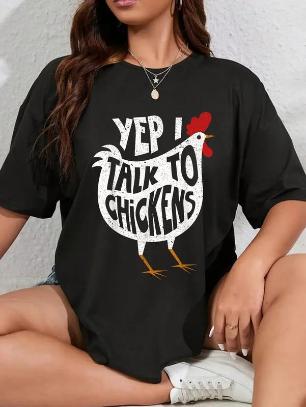 cotton Yep I Talk To Chickens Shirt | Cute Chicken Buffs Tee Gift T-Shirt casual Fashion graphic tees for women Hoodie,...