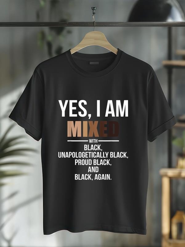 cotton Yes I Am Mixed Unapologetically Black Proud Black History T-Shirt casual Fashion graphic tees women Hoodie, Sweatshirt