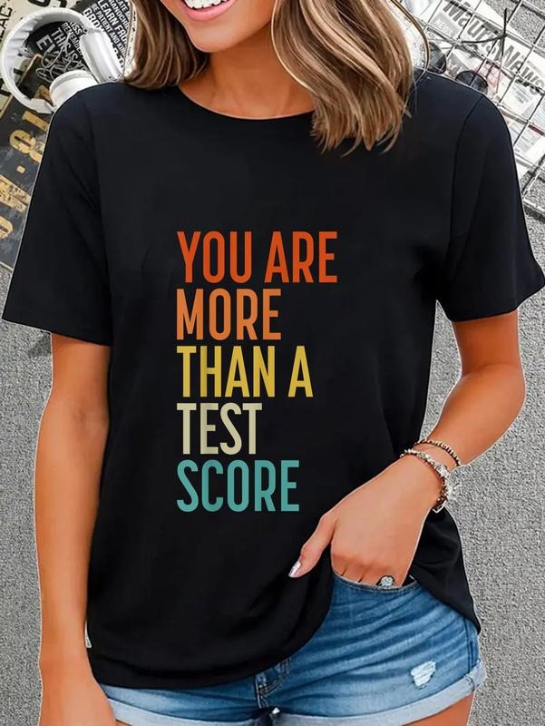 cotton You Are More Than A Test Score Vintage Teacher Testing Day T-Shirt casual Fashion graphic tees women Hoodie,...