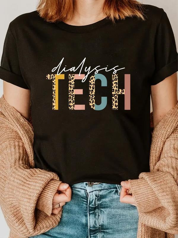 cotton leopard Dialysis Tech Dialysis Technician Appreciation T-Shirt casual Fashion graphic tees women Hoodie, Sweatshirt