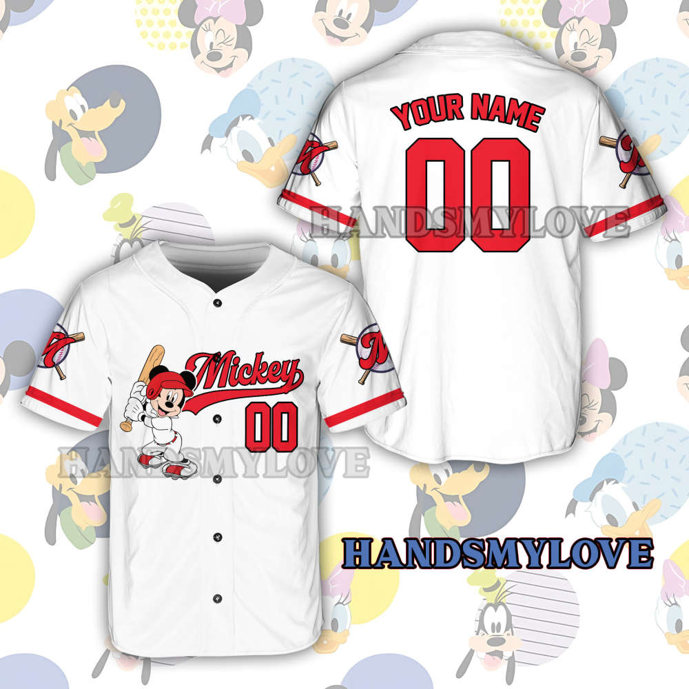 Custom Mickey Game Day Baseball Jersey - Perfect Outfit for Baseball Fans & Lovers - Bafud
