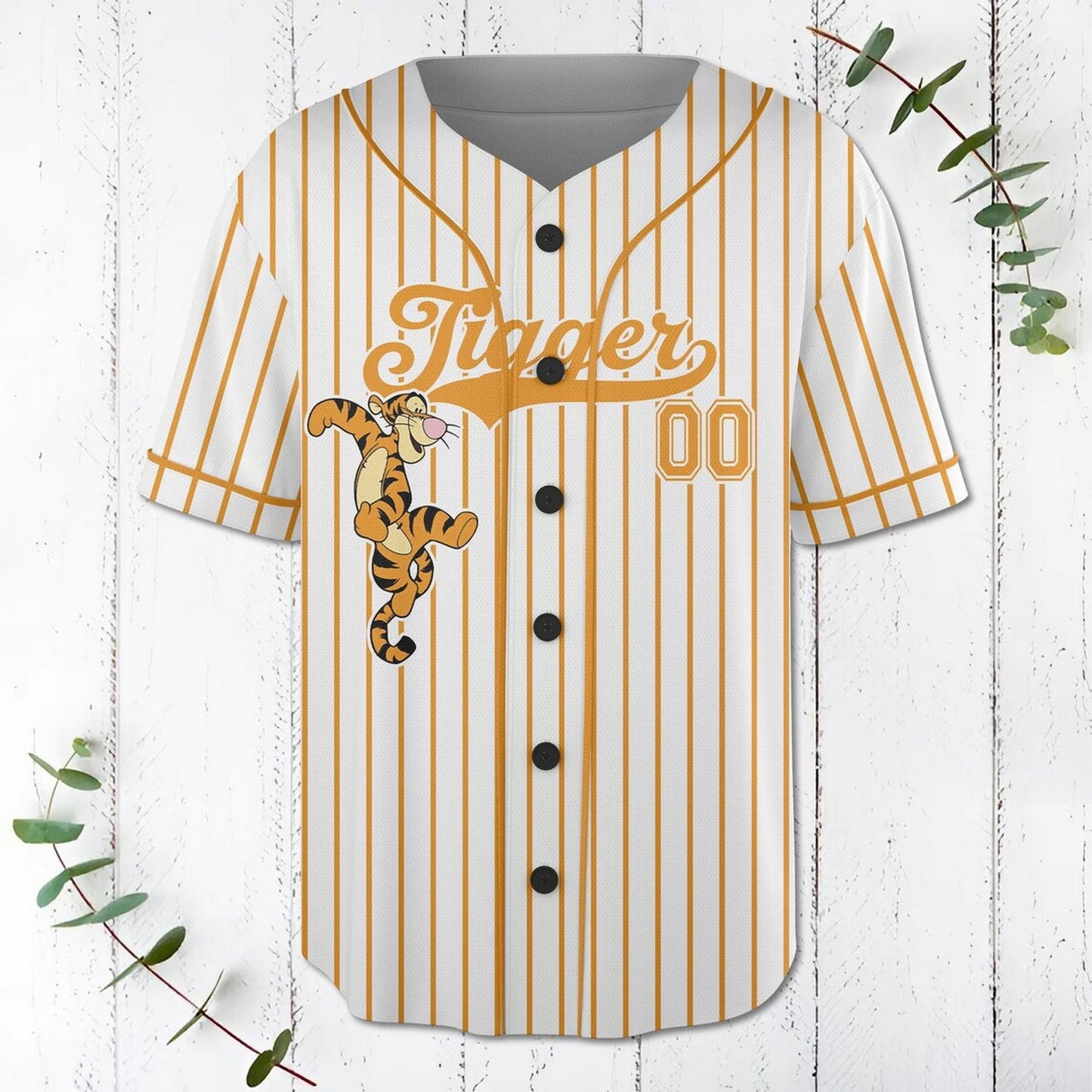 Custom Name And Number Coquette Bow Tigger Baseball Jersey