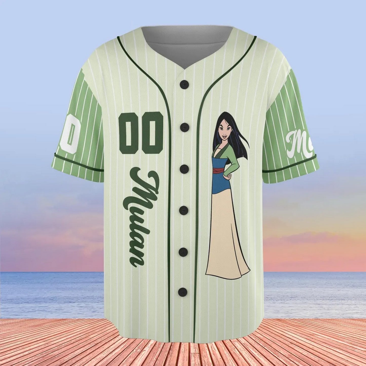 Custom Name And Number Coquette Princess Mulan Baseball Jersey