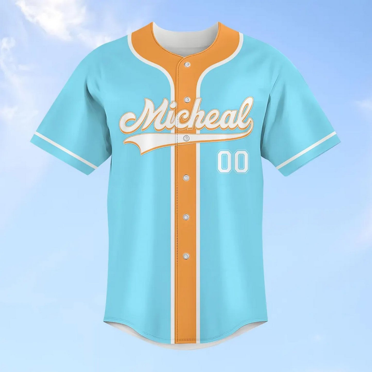 Custom Name And Number Disney Goofy Light Blue Baseball Jersey